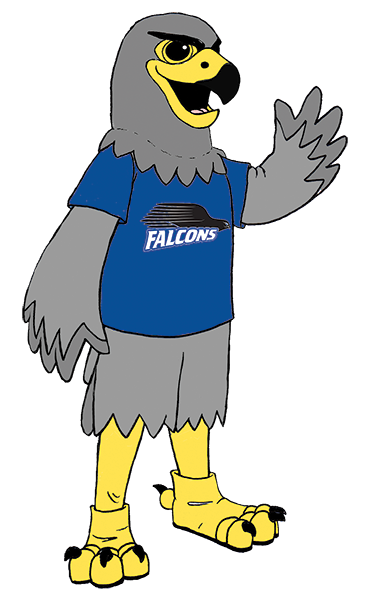 BCC's Falcon Mascot drawing