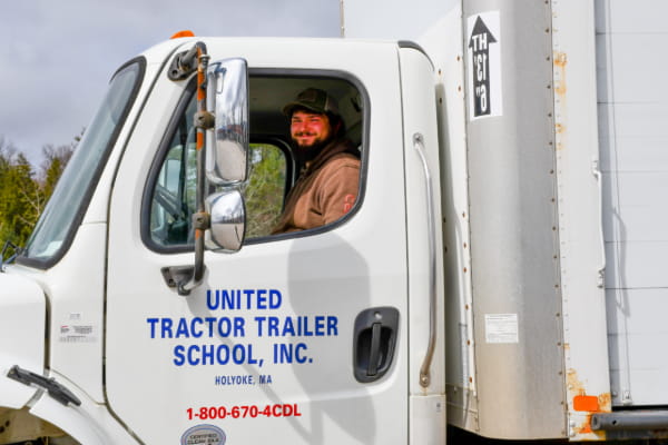 BCC CDL student sitting in a truck