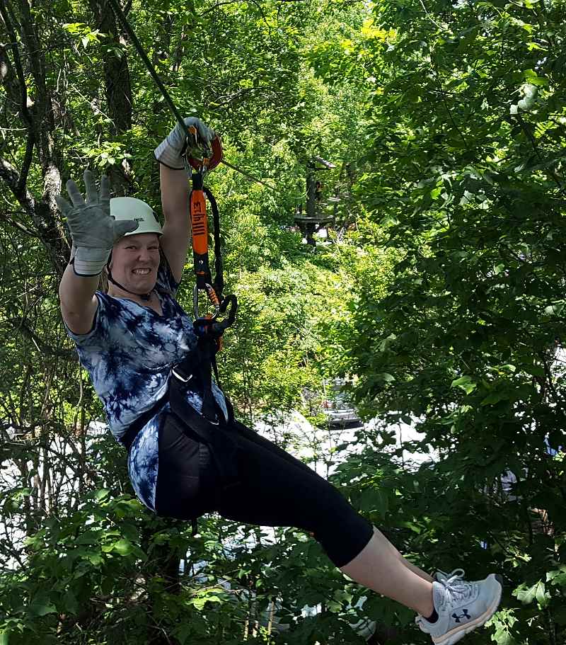 BCC honors student on a zipline