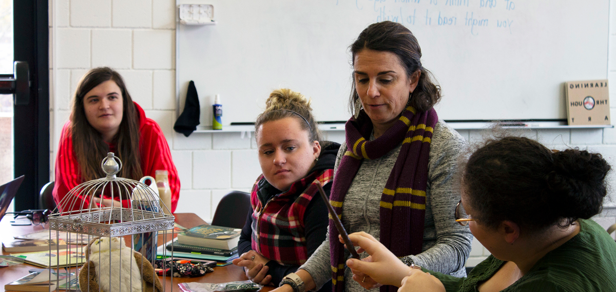 BCC instructor and students during class