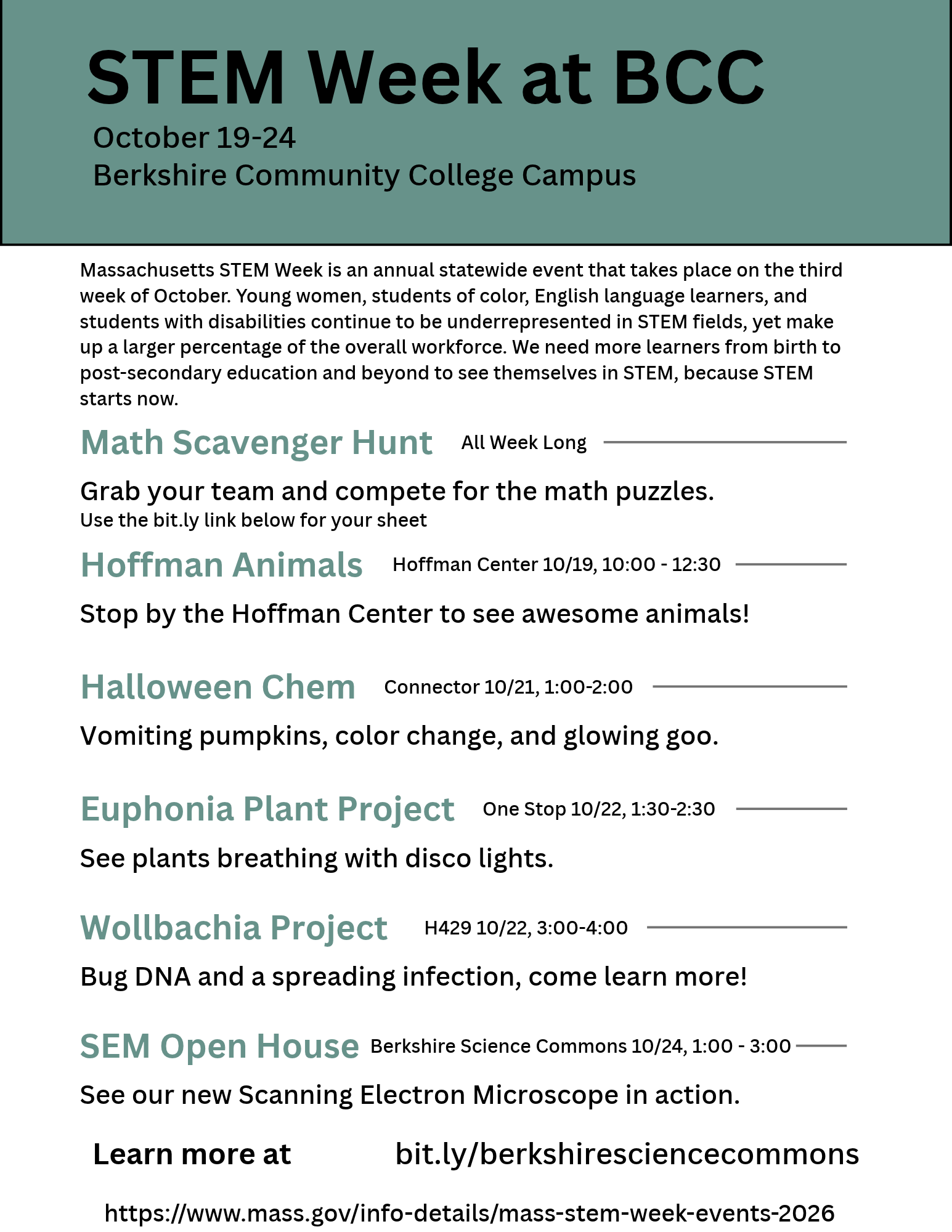 STEM Week Schedule 2026