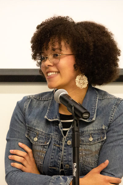 Carly Holmes presenting at Civil Rights Movement Then and Now