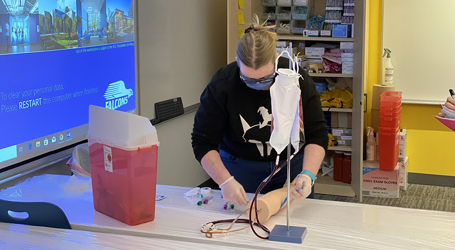 Healthcare student in a classroom
