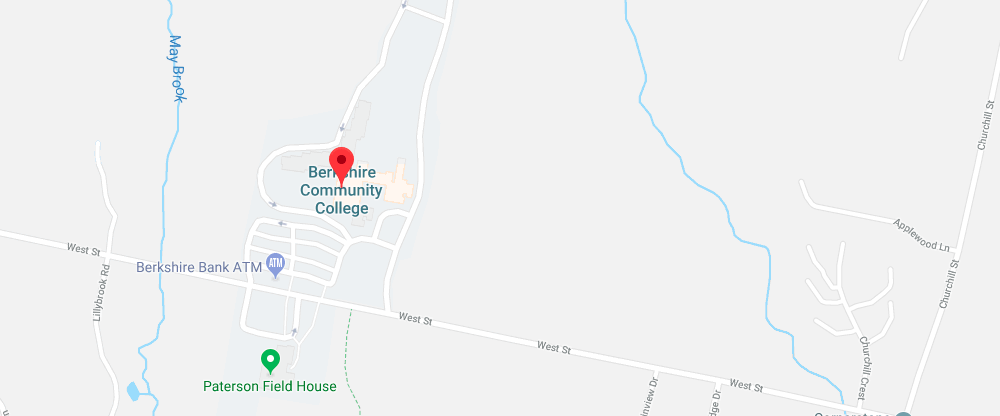 Google Map showing Berkshire Community College's Main Campus and Paterson Field House