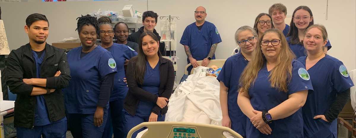 Respiratory Care program students and instructor