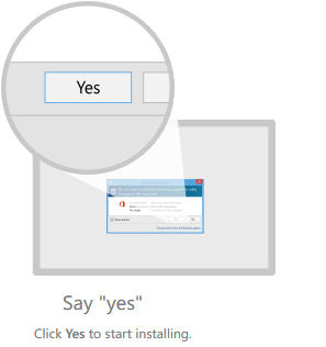 Click "yes" to continue installing screen shot