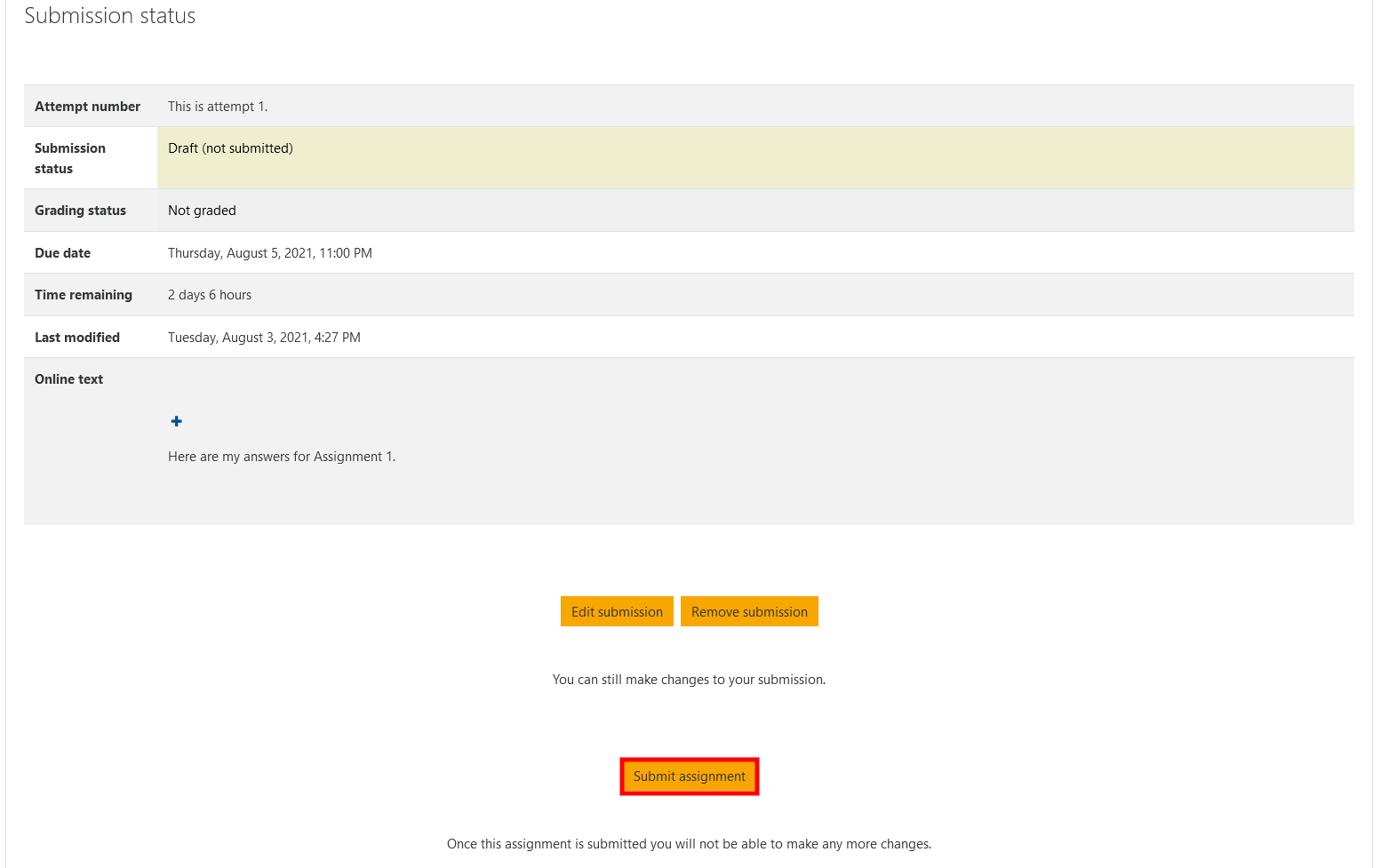 moodle assignment submission settings