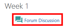 screen shot of discussion forum link