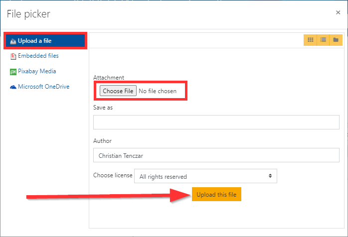 screenshot of word import window