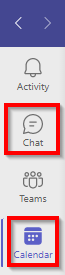 Access Calendar or Chat Panel