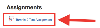 Screenshot of a Turnitin assignment link