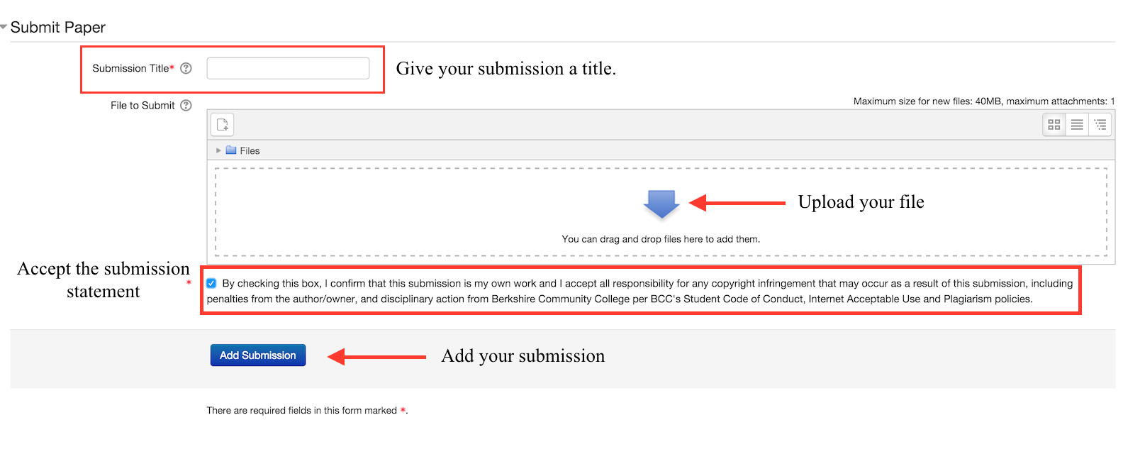 Screenshot of the Turnitin Submit Paper screen.
